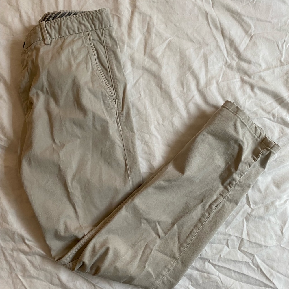 Massimo Dutti slim fit cream chino pants